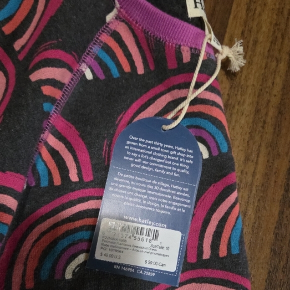 Hatley Rainbow Sweater Dress & Glow In The Dark Twinkle Star Leggings Size 10 - Picture 3 of 3